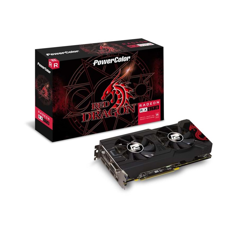 Näytönohjaimet - PowerColor Radeon RX 570 Red Dragon - 4GB GDDR5 RAM - Näytönohjaimet - AXRX 570 4GBD5-3DHD/OC
