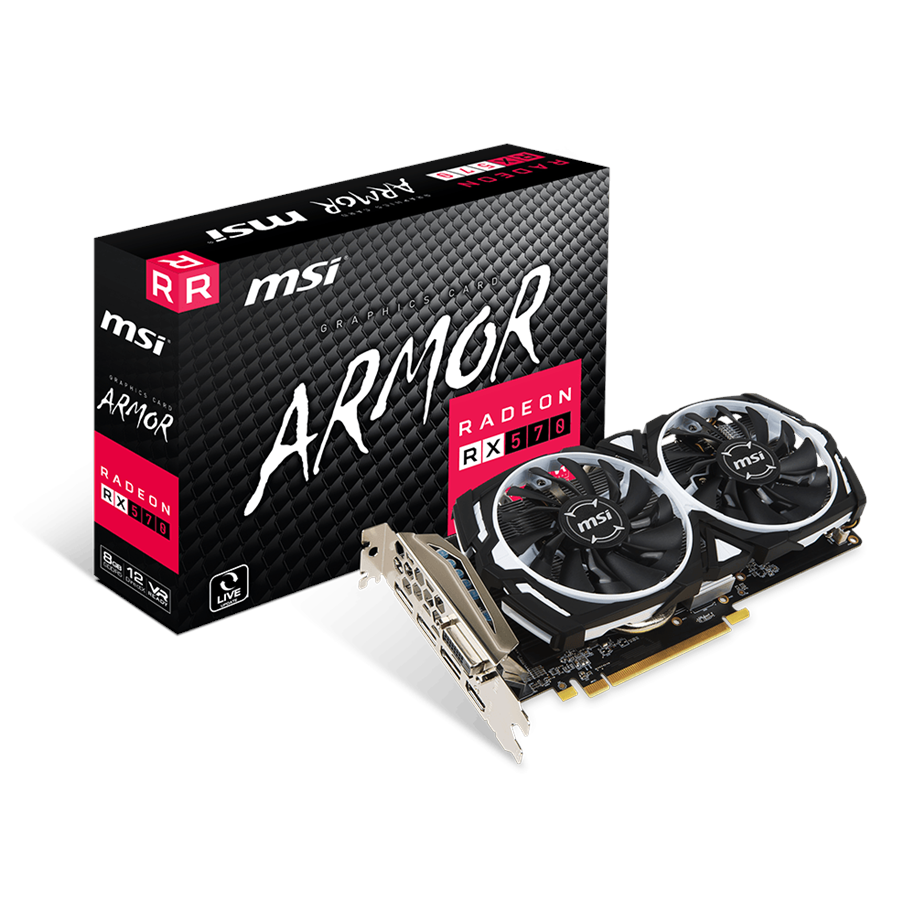 Näytönohjaimet - MSI Radeon RX 570 ARMOR OC - 8GB GDDR5 RAM - Näytönohjaimet - RX 570 ARMOR 8G OC
