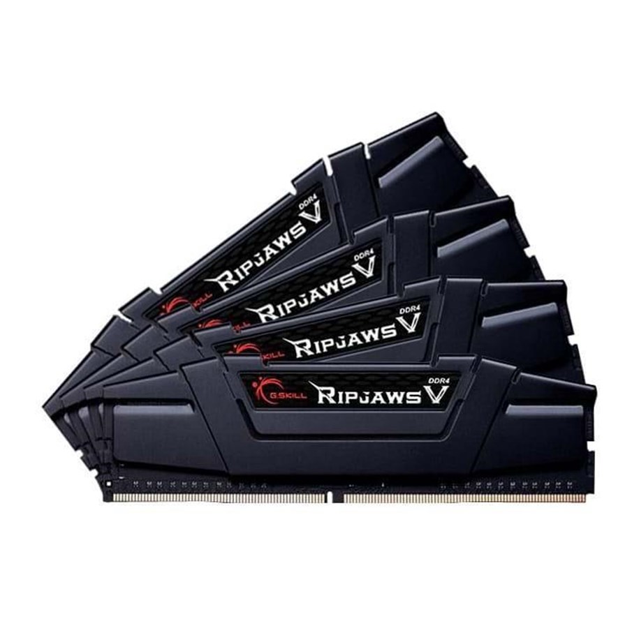 RAM - G.Skill Ripjaws V DDR4-3600 - 32GB - CL17 - Quad Channel (4 pcs) - Intel XMP - Musta - F4-3600C17Q-32GVK