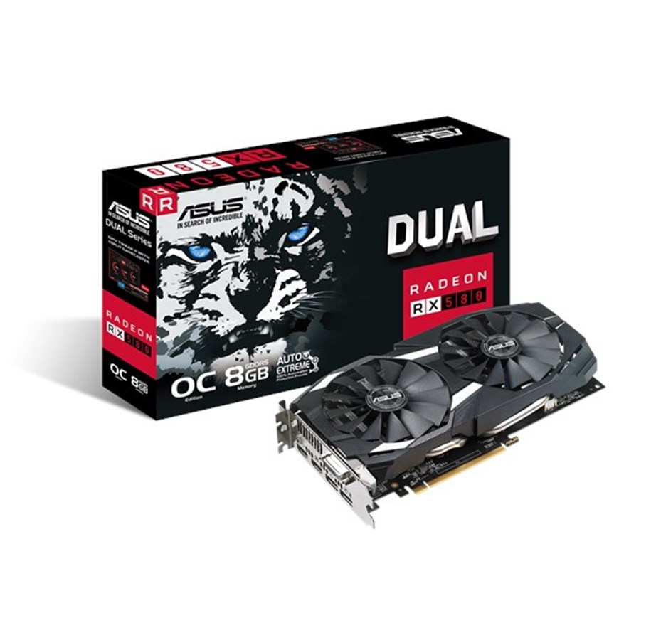 Näytönohjaimet - ASUS Radeon RX 580 DUAL OC - 8GB GDDR5 RAM - Näytönohjaimet - 90YV0AQ1-M0NA00