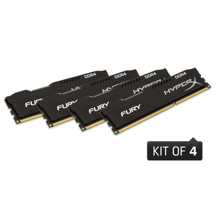 RAM - Kingston HyperX Fury DDR4-2666 BK C16 QC - 64GB - HX426C16FBK4/64