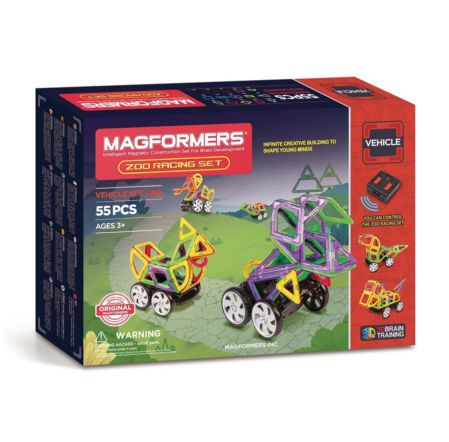 Rakennussarjat - Magformers Eläintarha-ajosetti 55 kpl - 707008