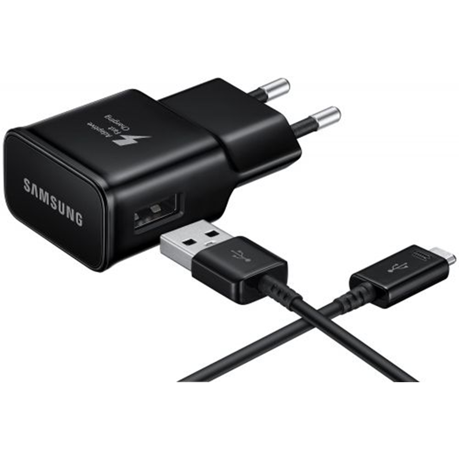 Puhelin - Adapterit & Laturit - Samsung EP-TA20 15W USB-C Adapter (with cable) - Musta - EP-TA20EBECGWW