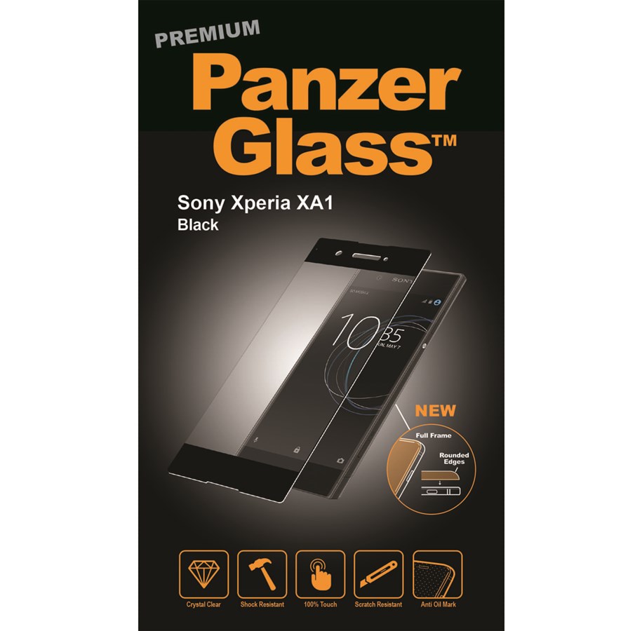 Puhelintarvikkeet - Näytönsuojat - PanzerGlass Sony Xperia XA1 - Black (Premium Glass) - PANZER7604