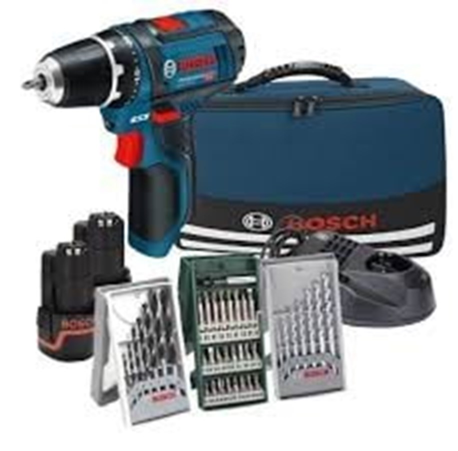Ruuvi- ja Porakoneet - Bosch GSR 12V-15 Incl. 2x2Ah Batteries and Accessory Pack - 0615990GB0