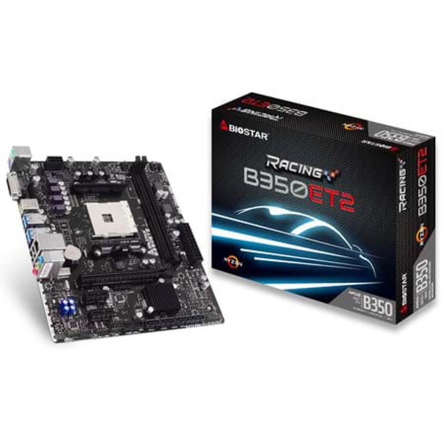 Emolevy - BIOSTAR RACING B350ET2 Emolevy - AMD B350 - AMD AM4 socket - DDR4 RAM - ATX - B350ET2