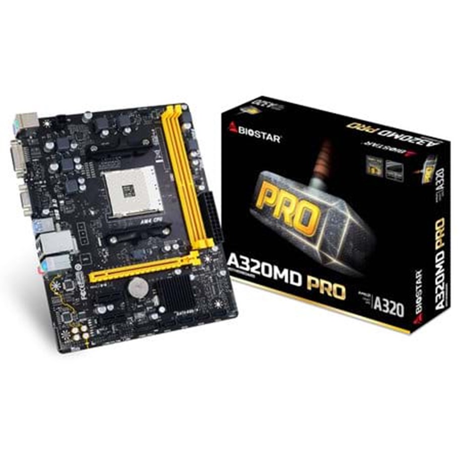 Emolevy - BIOSTAR A320MD PRO Emolevy - AMD A320 - AMD AM4 socket - DDR4 RAM - Micro-ATX - A320MD PRO