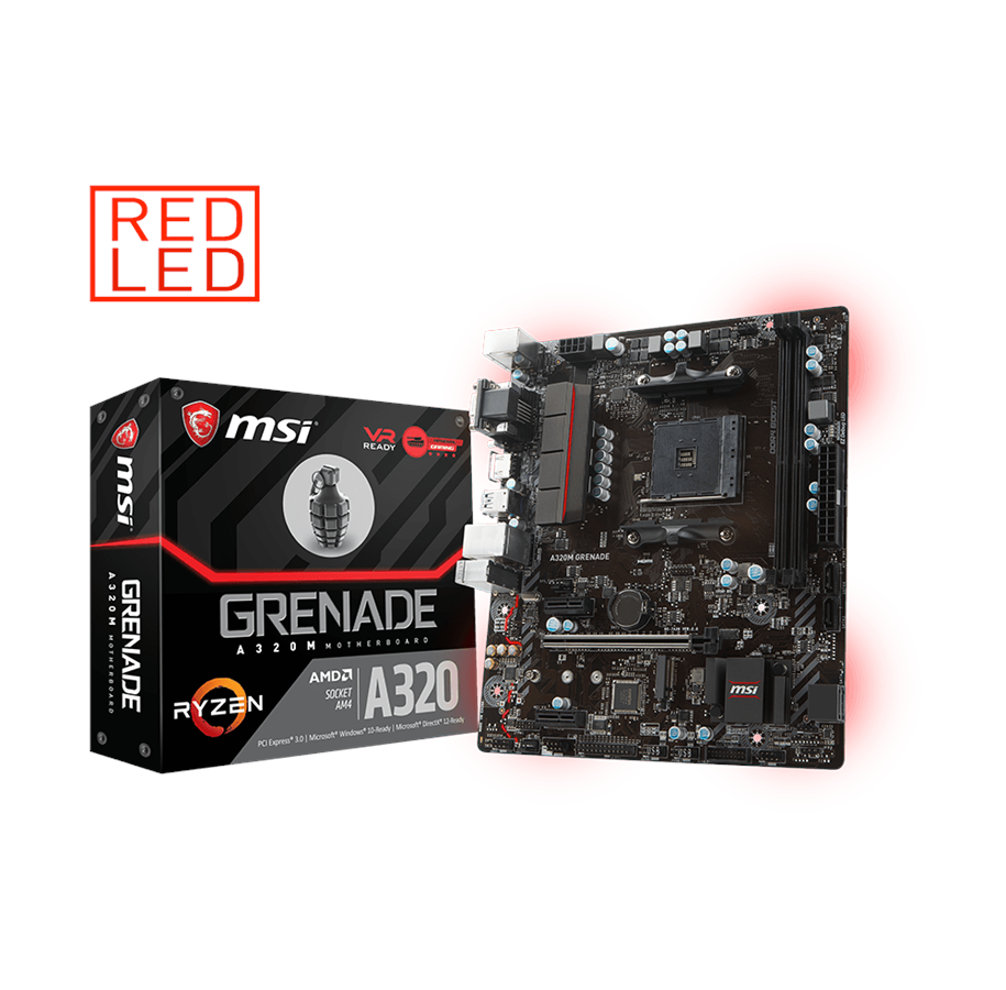 Emolevy - MSI A320M GRENADE Emolevy - AMD A320 - AMD AM4 socket - DDR4 RAM - Micro-ATX - A320M GRENADE