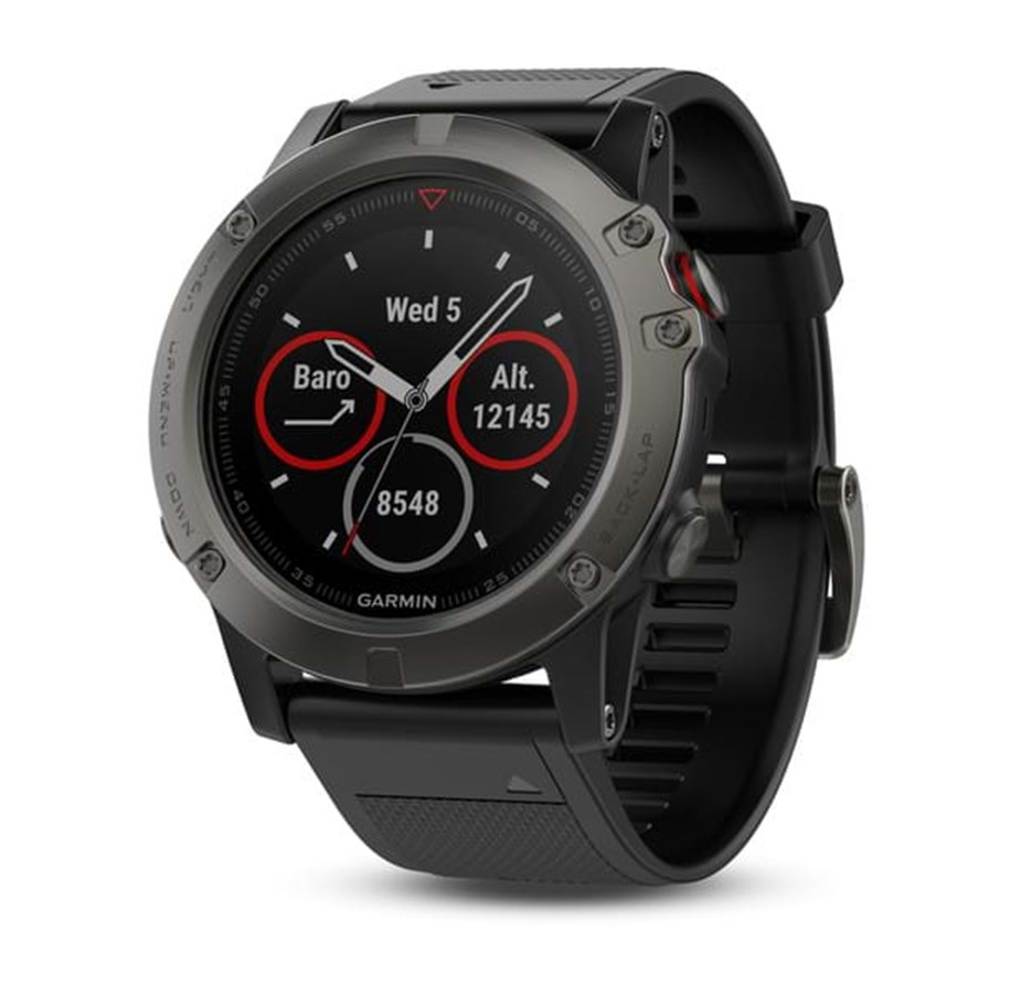 Älykellot, Urheilukellot & Aktiivisuusrannekkeet - Garmin Fenix 5X Sapphire Slate Grey - Black Band - 010-01733-01