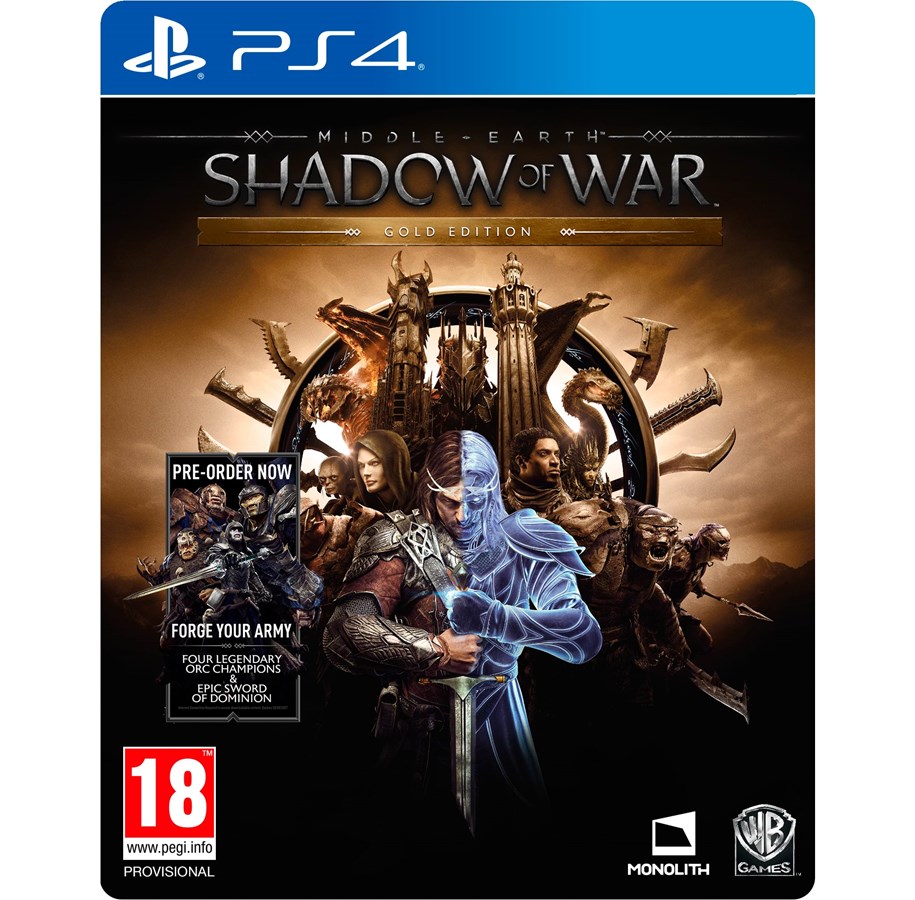 Pelit - Middle-Earth Shadow of War - GOLD EDITION - Sony PlayStation 4 - Toiminta - 1000646275