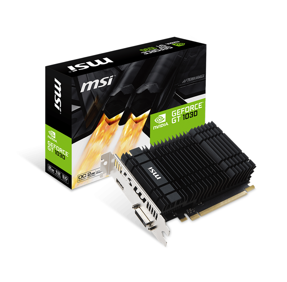 Näytönohjaimet - MSI GeForce GT 1030 Silent OC - 2GB GDDR5 RAM - Näytönohjaimet - GT 1030 2GH OC
