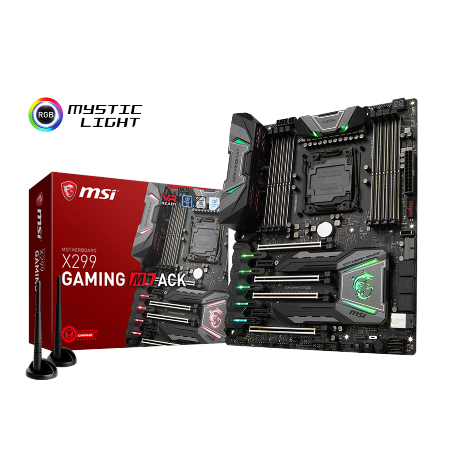 Emolevy - MSI X299 GAMING M7 ACK Emolevy - Intel X299 - Intel LGA2066 socket - DDR4 RAM - ATX - X299 GAMING M7 ACK