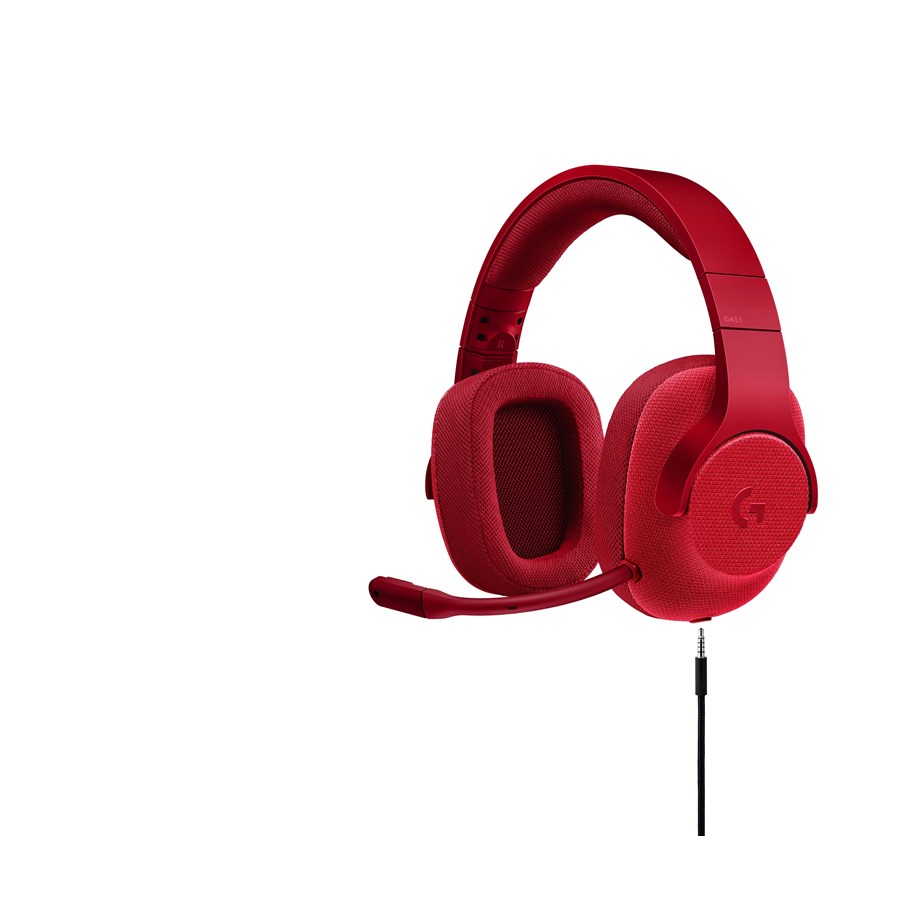 Kuulokkeet - Logitech G433 7.1 Surround Gaming Headset - Fire Red - 981-000652