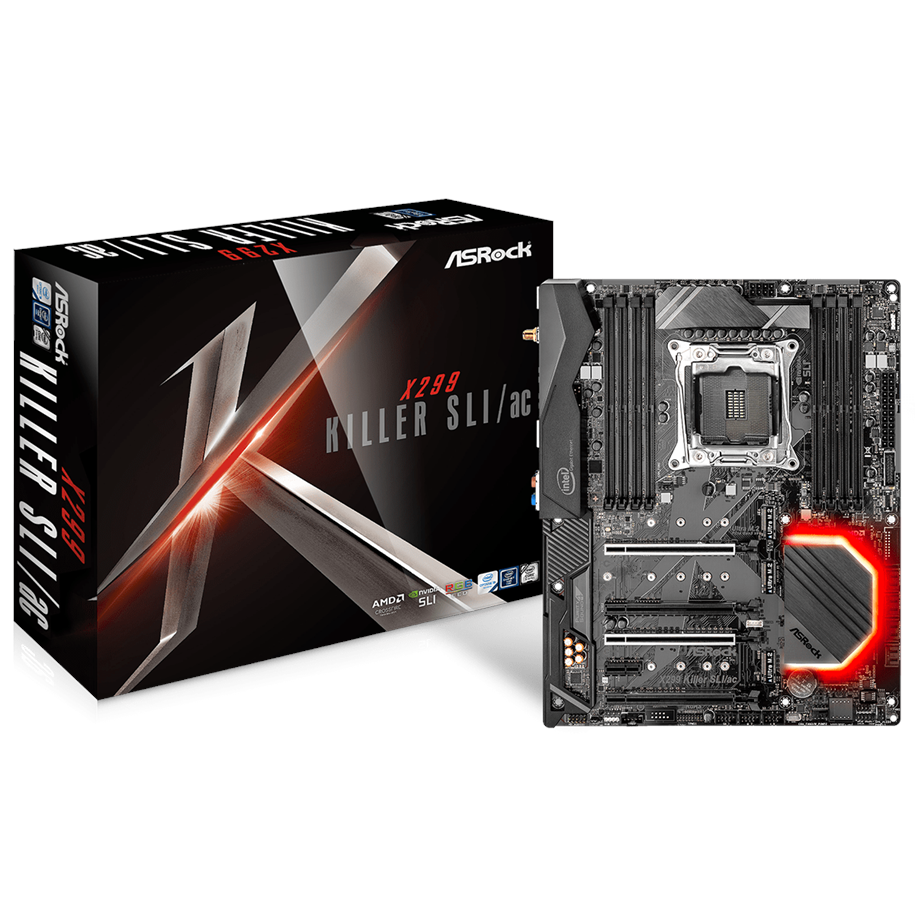 Emolevy - ASRock X299 KILLER SLI/AC Emolevy - Intel X299 - Intel LGA2066 socket - DDR4 RAM - ATX - 90-MXB5F0-A0UAYZ