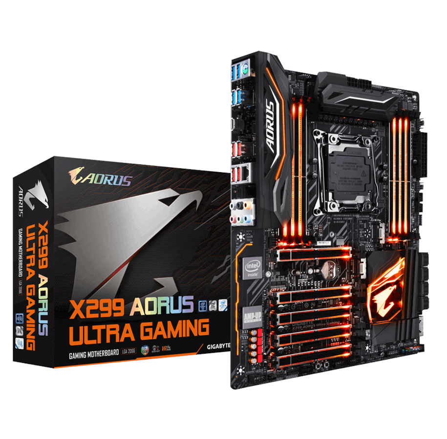 Emolevy - GIGABYTE X299 AORUS Ultra Gaming Emolevy - Intel X299 - Intel LGA2066 socket - DDR4 RAM - ATX - X299 AORUS Ultra Gaming Pro