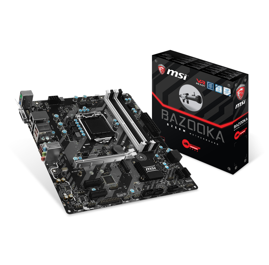 Emolevy - MSI B250M BAZOOKA OPT BOOST (16GB Intel Optane) Emolevy - Intel B250 - Intel LGA1151 socket - DDR4 RAM - Micro-ATX - B250M BAZOOKA OPT BOOST