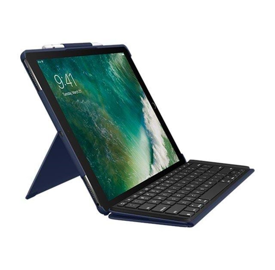 Näppäimistöt - Logitech Slim Combo for iPad Pro 12.9" - Blue - Näppäimistö & Foliosetti - Pohjoismainen - Sininen - 920-008428