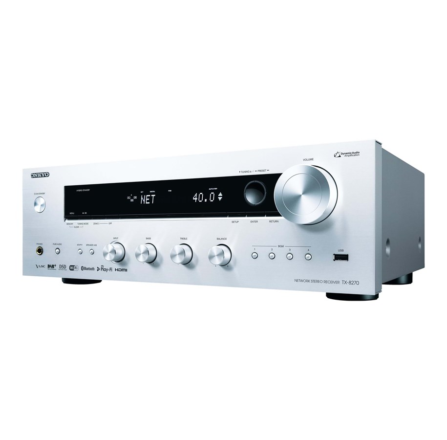 HiFi - AV-vastaanotin / Vahvistin - Onkyo TX 8270 - AV-verkkovastaanotin - hopea - TX-8270-S