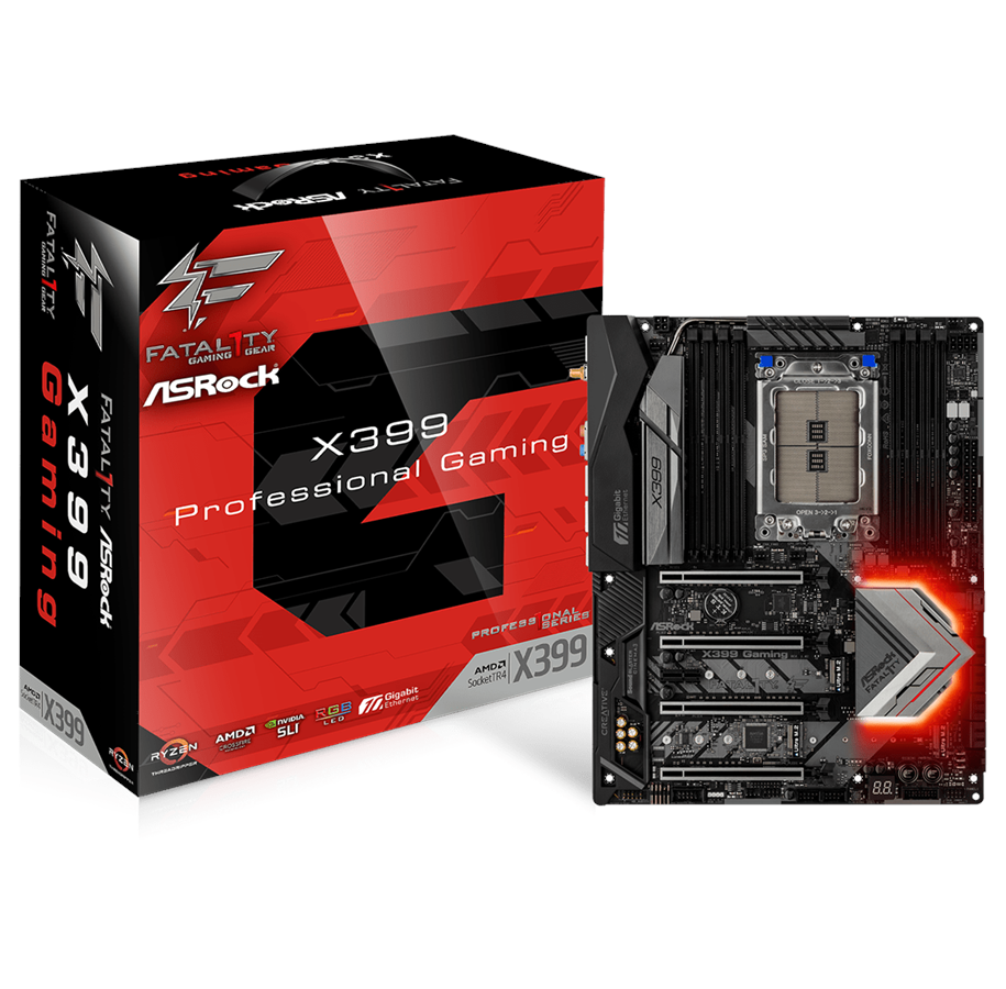 Emolevy - ASRock Fatal1ty X399 Professional Gaming Emolevy - AMD X399 - AMD TR4 socket - DDR4 RAM - ATX - X399 PROFESSIONAL GAMING