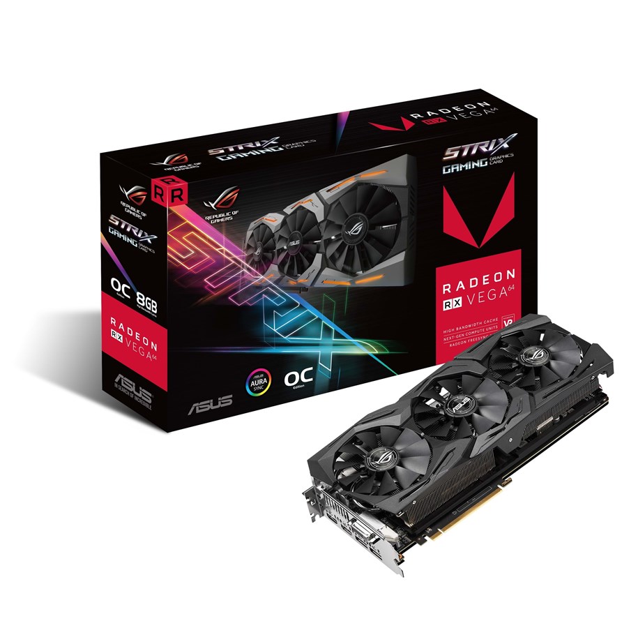 Näytönohjaimet - ASUS Radeon RX VEGA 64 OC - 8GB HBM2 - Näytönohjaimet - 90YV0B00-M0NM00