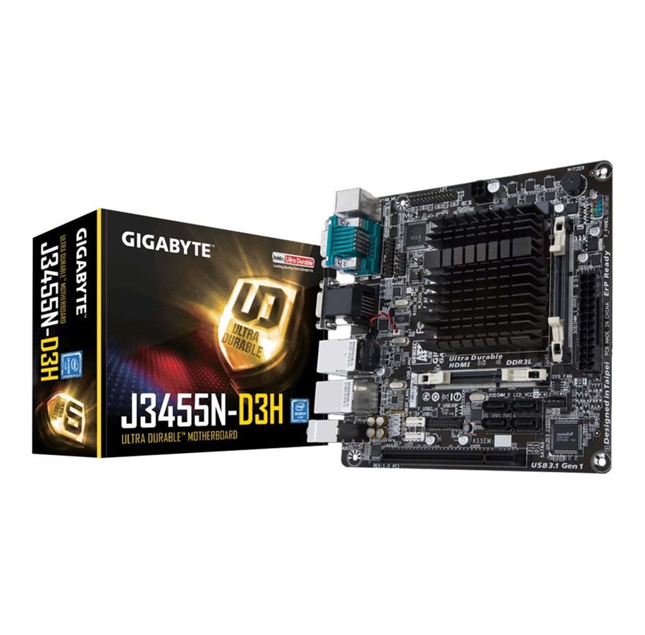 Emolevy - GIGABYTE GA-J3455N-D3H Emolevy - Intel Apollo Lake - Intel Onboard CPU socket - DDR3L (Low Voltage) RAM - Mini-ITX - GA-J3455N-D3H