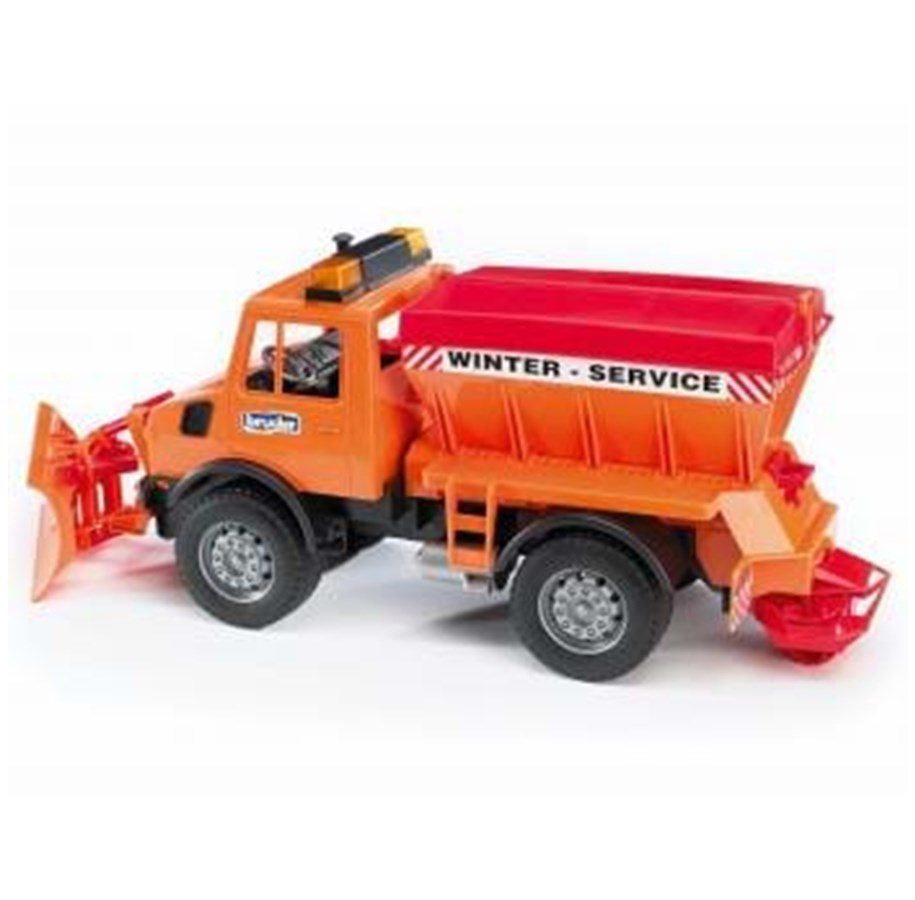 Leluautot - Bruder MB Unimog winter service with snow plough - 4001702025724