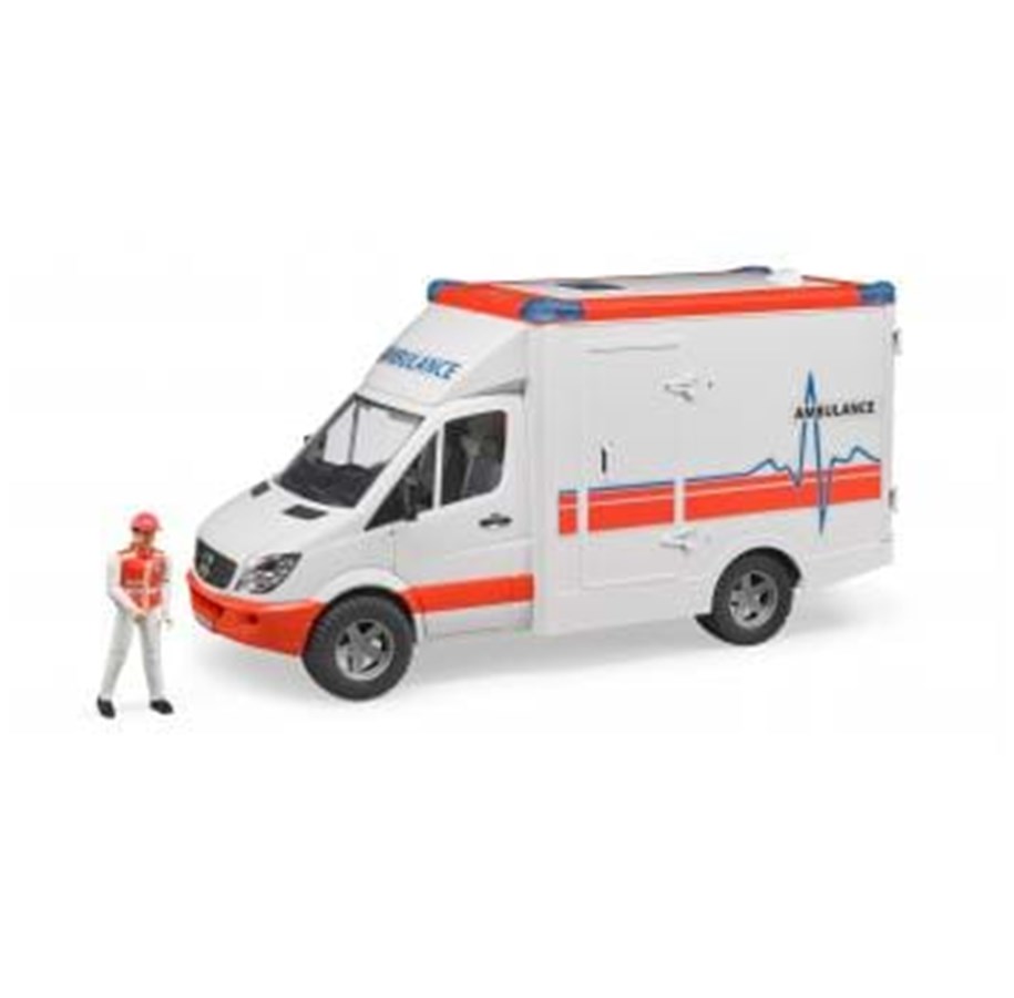 Leluautot - Bruder MB Sprinter ambulance with driver - 02536