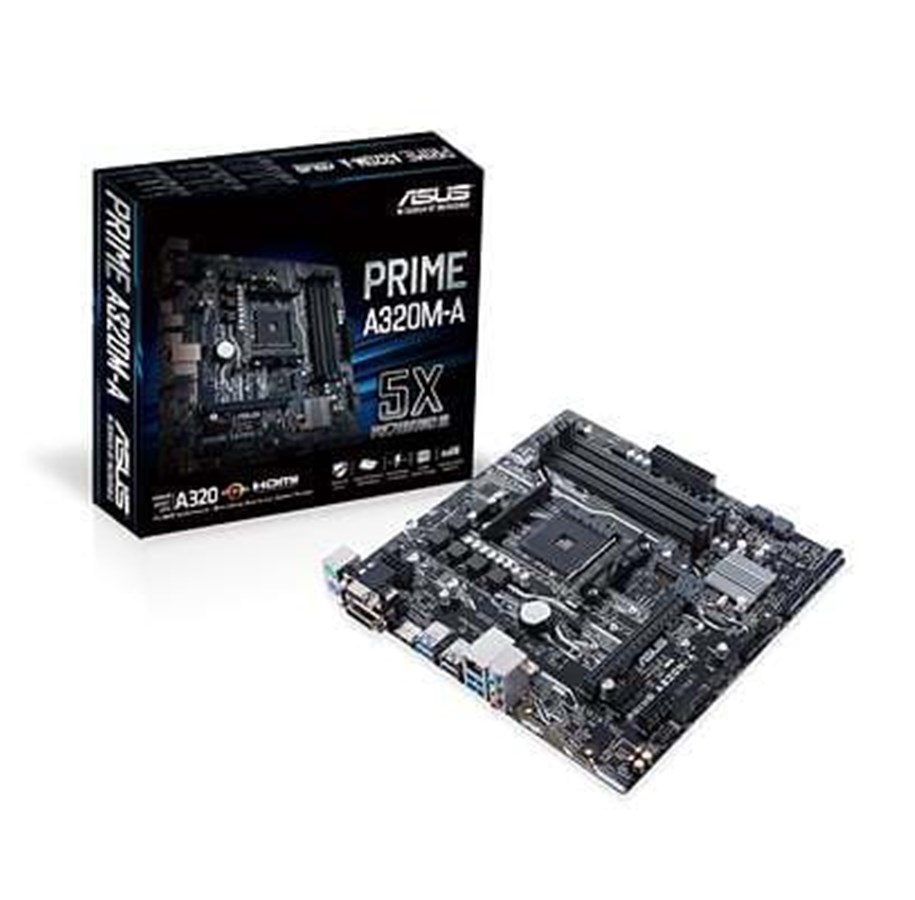 Emolevy - ASUS PRIME A320M-A Emolevy - AMD A320 - AMD AM4 - DDR4 RAM - Micro-ATX - 90MB0VA0-M0EAY0
