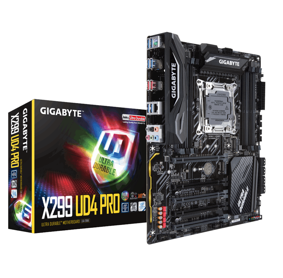 Emolevy - GIGABYTE X299 UD4 PRO Emolevy - Intel X299 - Intel LGA2066 socket - DDR4 RAM - ATX - X299 UD4 PRO