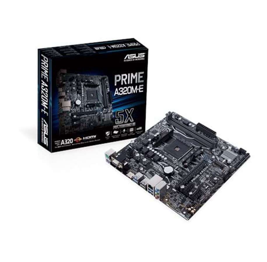 Emolevy - ASUS PRIME A320M-E Emolevy - AMD A320 - AMD AM4 socket - DDR4 RAM - Micro-ATX - 90MB0V10-M0EAY0