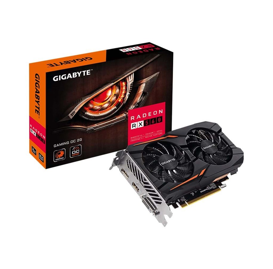 Näytönohjaimet - GIGABYTE Radeon RX 560 GAMING OC - 2GB GDDR5 RAM - Näytönohjaimet - GV-RX560GAMING OC-2GD