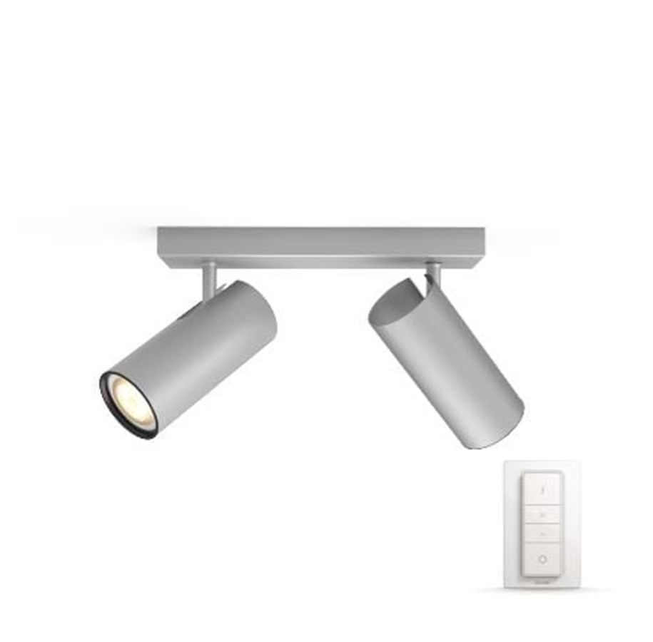 Smart Home - Älykoti - Philips Hue Buratto Bar/Tube 2x5.5W Spots - Alu - 915005515601