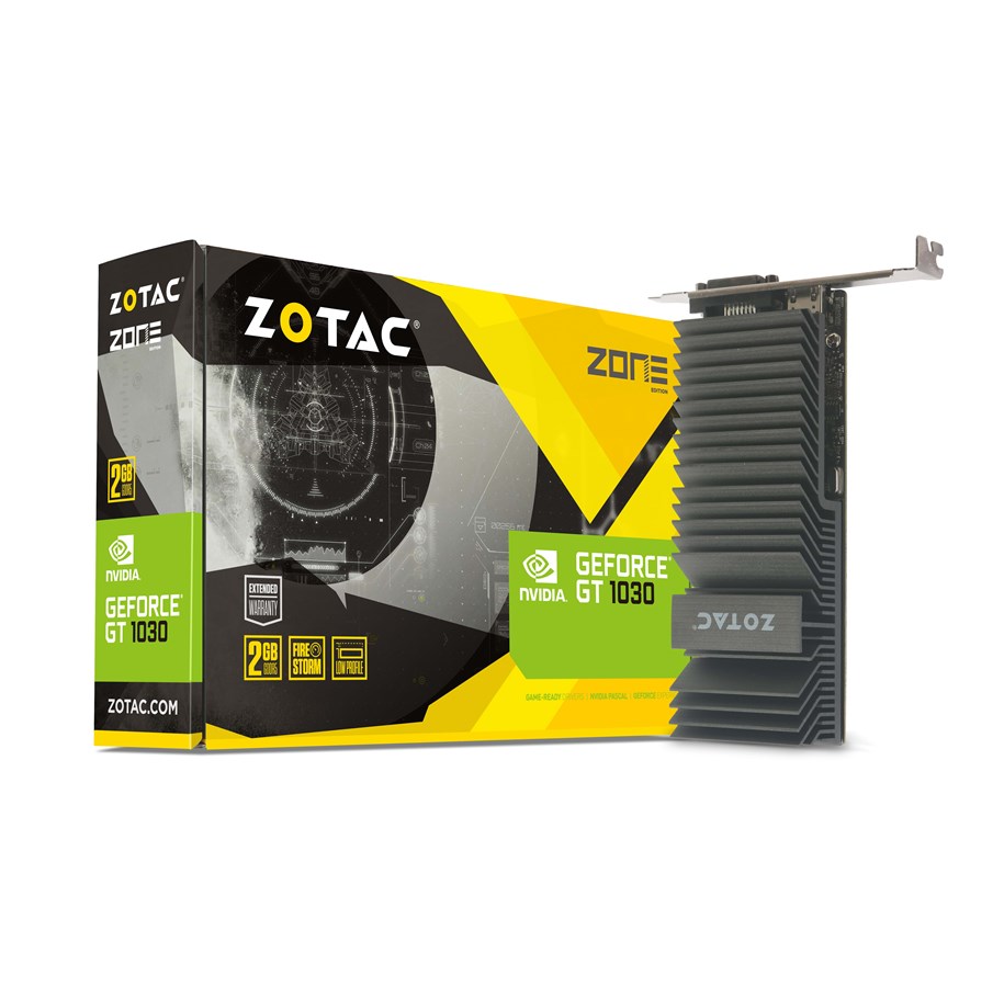 Näytönohjaimet - ZOTAC GeForce GT 1030 ZONE Low Profile - 2GB GDDR5 RAM - Näytönohjaimet - ZT-P10300B-20L