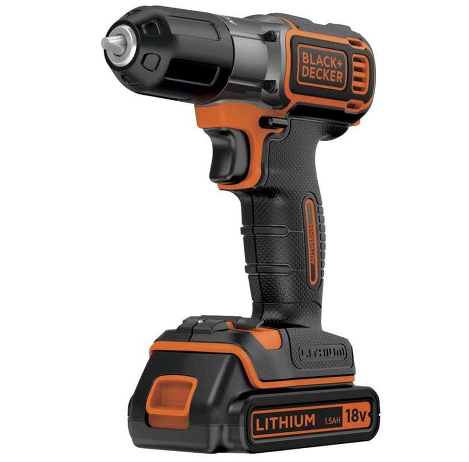 Ruuvi- ja Porakoneet - Black & Decker ASD18KB 18V Bore/Skruemaskine inkl. 2x1.5Ah Battery - ASD18KB-QW