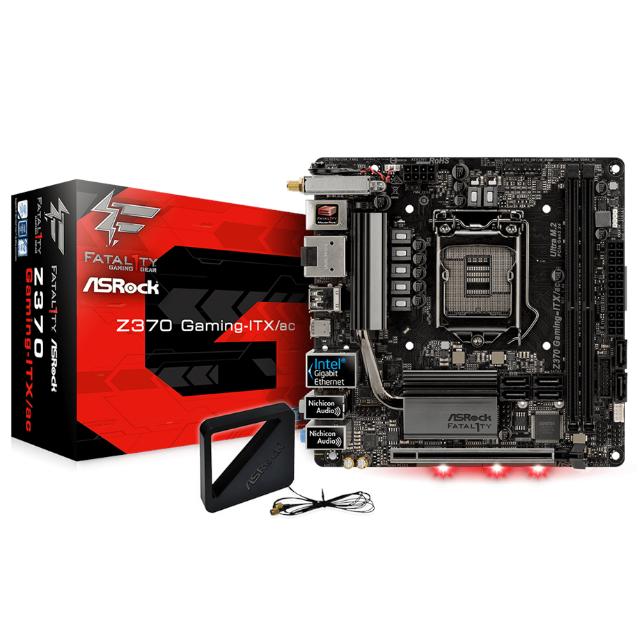 Emolevy - ASRock Fatal1ty Z370 Gaming-ITX/ac Emolevy - Intel Z370 - Intel LGA1151 socket - DDR4 RAM - Mini-ITX - 90-MXB670-A0UAYZ