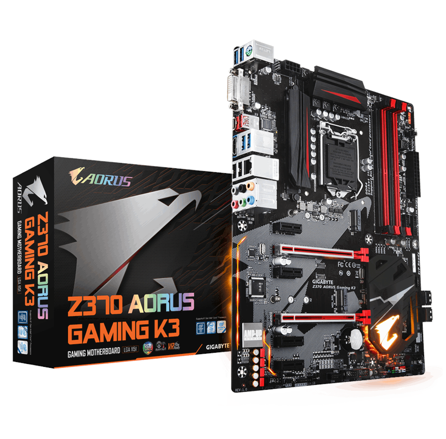 Emolevy - GIGABYTE Z370 AORUS Gaming K3 Emolevy - Intel Z370 - Intel LGA1151 socket - DDR4 RAM - ATX - Z370 AORUS Gaming K3