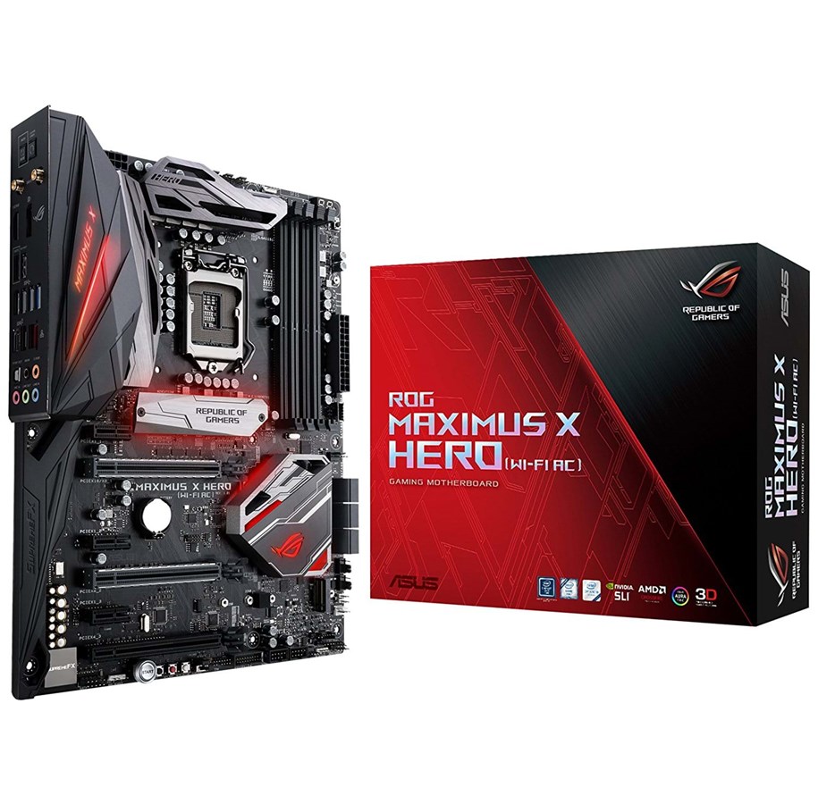 Emolevy - ASUS ROG MAXIMUS X HERO (WI-FI AC) Emolevy - Intel Z370 - Intel LGA1151 socket - DDR4 RAM - ATX - 90MB0W20-M0EAY0