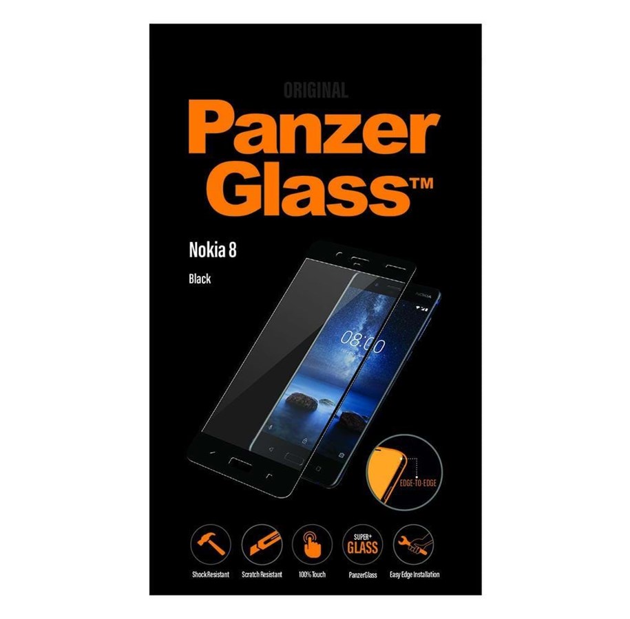 Puhelintarvikkeet - Näytönsuojat - PanzerGlass Nokia 8 - Black - PANZER6757