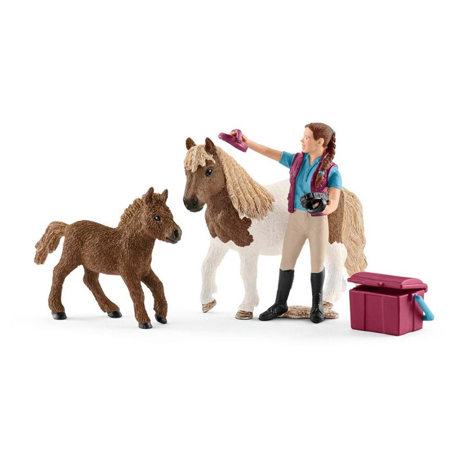 Hahmot - Schleich Stablehand with Shetland Ponies - 42362