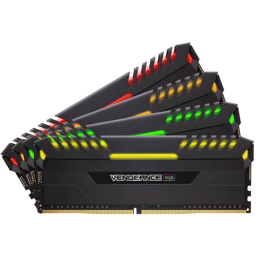 RAM - Corsair Vengeance RGB DDR4-2666 C16 BK QC - 64GB - CMR64GX4M4A2666C16