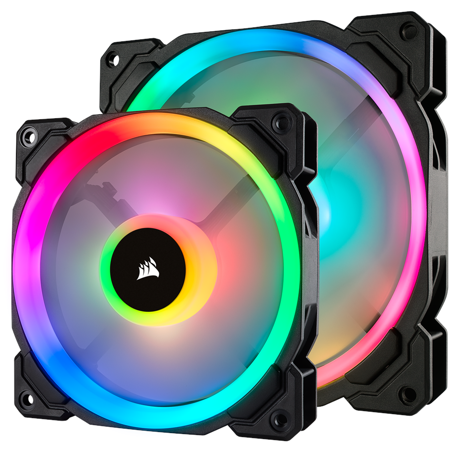 Kotelotuuletin - Corsair LL140 RGB kaksipakkaus, jossa on kaksi valoa ja Node PRO. - Kotelotuuletin - 140mm - Musta RGB LED valolla - 25 dBA - CO-9050074-WW