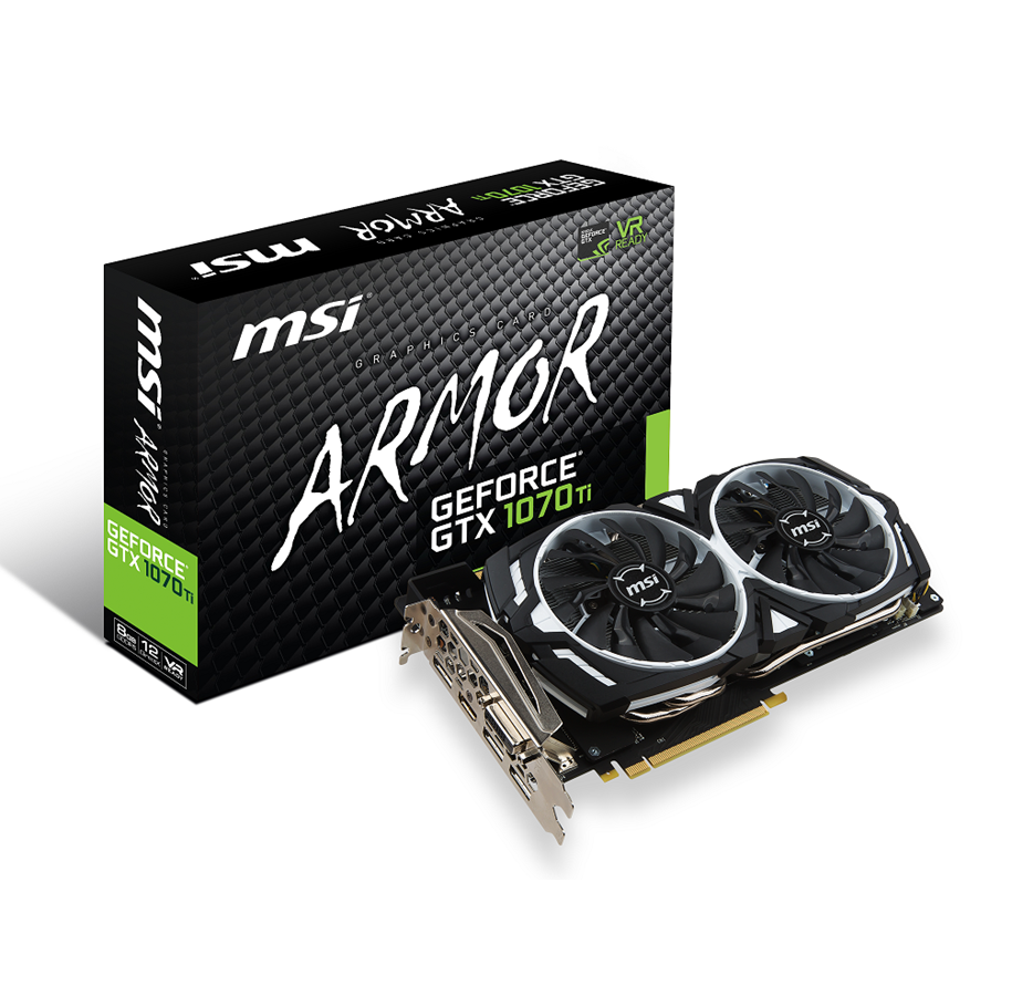 Näytönohjaimet - MSI GeForce GTX 1070 Ti ARMOR - 8GB GDDR5 RAM - Näytönohjaimet - GTX 1070 TI ARMOR 8G