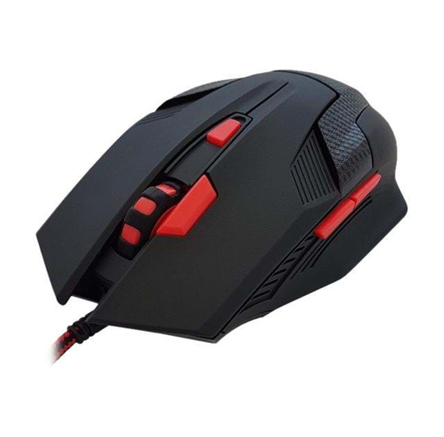 Hiiret - LC Power M713B - mus - USB - sort rød - Hiiri - Optinen - 7 painiketta - Punainen - LC-M713B