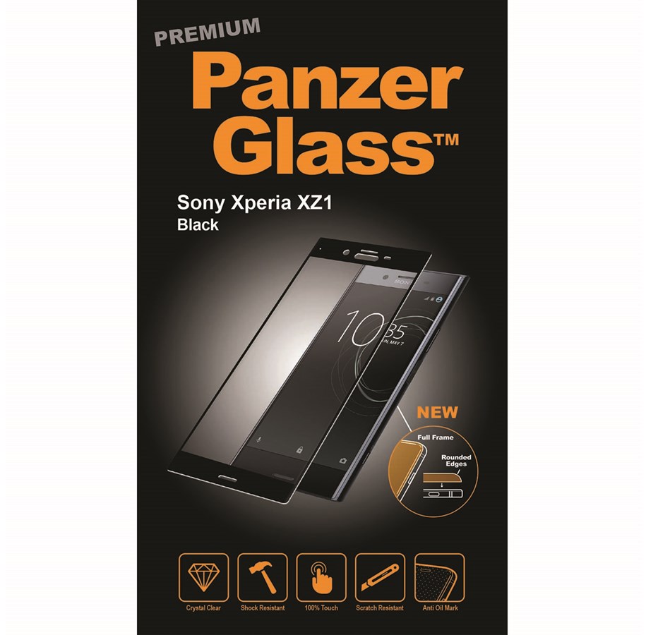 Puhelintarvikkeet - Näytönsuojat - PanzerGlass Sony Xperia XZ1 - Black (Premium Glass) - PANZER7607