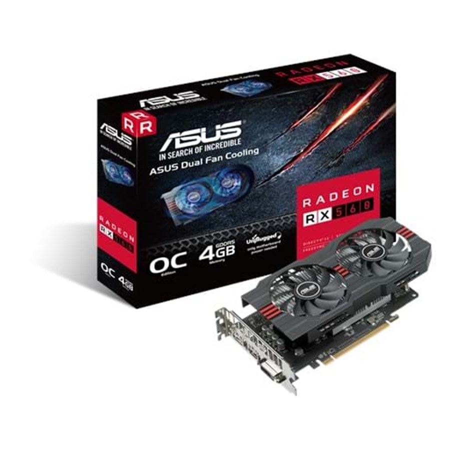 Näytönohjaimet - ASUS Radeon RX 560 EVO OC - 4GB GDDR5 RAM - Näytönohjaimet - 90YV0AH8-M0NA00