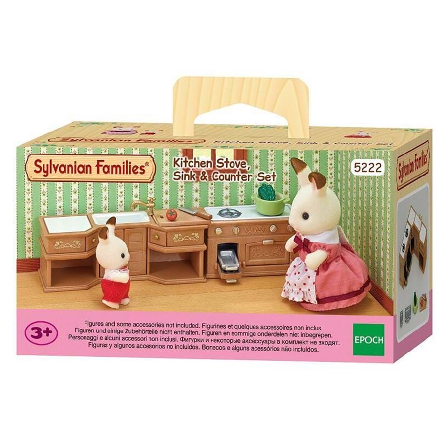 Nuket, pehmolelut ja oheistarvikkeet - Sylvanian Families Kitchen Stove Sink & Counter Set - 5222