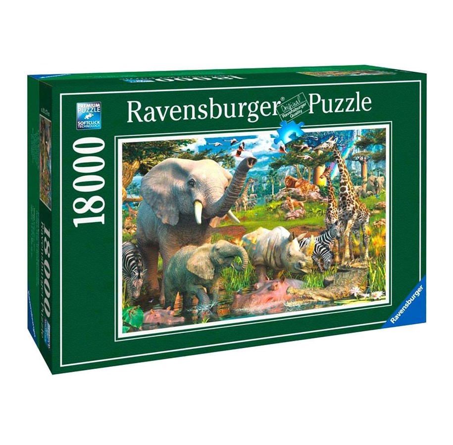 Palapelit - Ravensburger At the watering hole 18.000th. - 178230