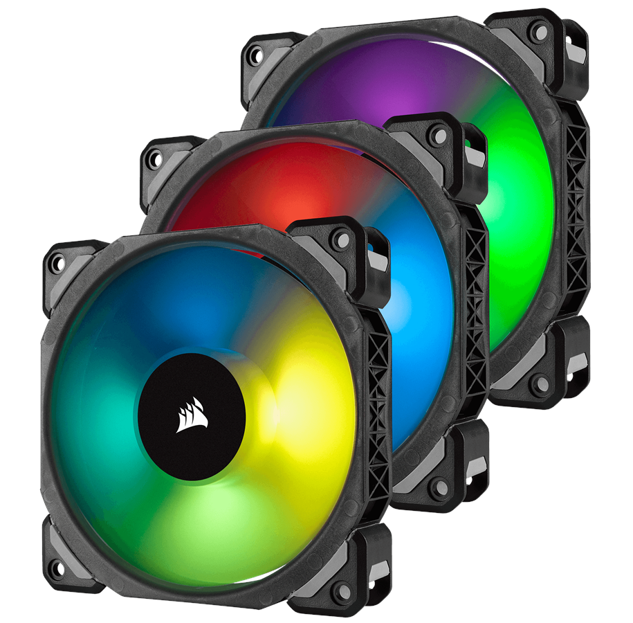 Kotelotuuletin - Corsair ML120 PRO RGB 3-Pack + Node PRO - Kotelotuuletin - 120mm - Sininen - 25 dBA - CO-9050076-WW