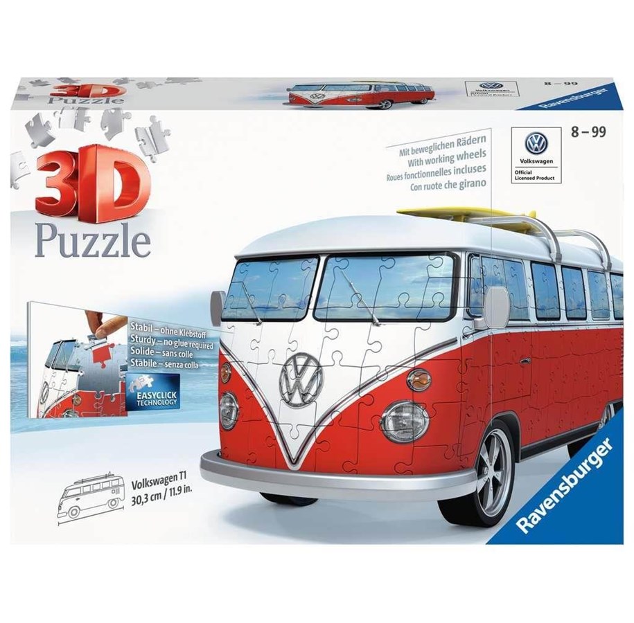 Palapelit - Ravensburger 3D Puzzle - Volkswagen Bus 3D Palapeli - 125166
