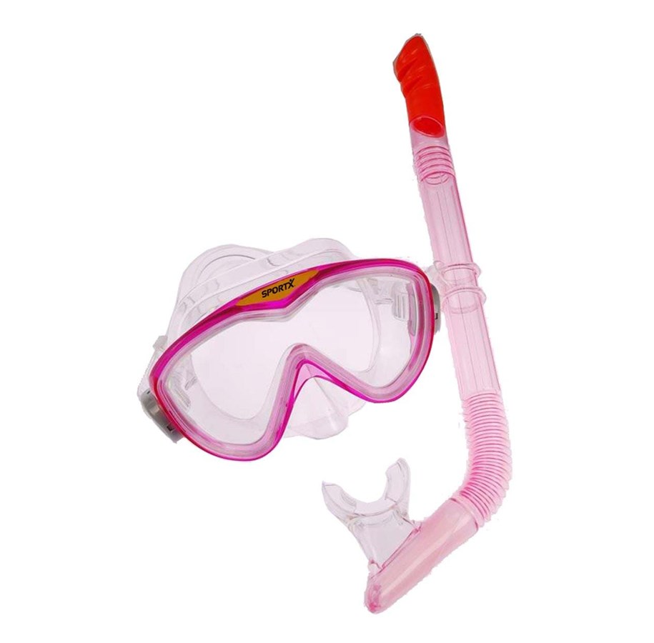 Vesileikit - SportX Kids Snorkel Set Pink - 768009
